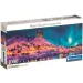 Noapte de iarnă colorată puzzle panoramic HQC de 1000 de piese 98x33cm - Clementoni