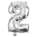 Numeroase baloane din folie argintie – numărul 2, 32cm