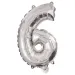 Numeroase baloane din folie argintie – numărul 6, 86 cm