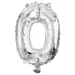 Numeroase baloane din folie de culoare argintie – cifra 0, 32 cm