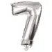 Numeroase baloane din folie de culoare argintie – numărul 7, 86 cm