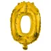 Numeroase baloane din folie de culoare aurie – cifra 0, 32cm