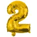 Numeroase baloane din folie de culoare aurie – numărul 2, 32 cm