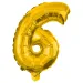 Numeroase baloane din folie de culoare aurie – numărul 6, 32 cm
