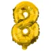 Numeroase baloane din folie de culoare aurie – numărul 8, 32cm