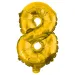 Numeroase baloane din folie de culoare aurie – numărul 8, 86 cm