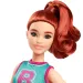 Păpușă Barbie Fashionista stilată, cu păr roșcat și fustă mov - Mattel