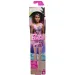 Păpușă de modă Barbie Chic cu păr brunet, îmbrăcată într-o rochie roz cu inscripția Barbie - Mattel