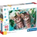 Pisici drăguțe puzzle supercolor 60 de piese - Clementoni