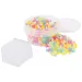 PlayBox: Mărgele MIDI transparente de 5 mm pentru călcat, set de 1000 bucăți cu placă hexagonală.
