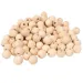 PlayBox: Mărgele din lemn natural de 15mm, pachet de 100 bucăți