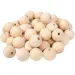 PlayBox: Mărgele din lemn natural de 30mm, pachet de 50 bucăți.