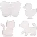 PlayBox: Pachet de plăci de bază cu animale pentru mărgele MIDI termoadezive de 5 mm, set de 4 bucăți