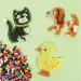 PlayBox: Pachet de plăci de bază cu animale pentru mărgele MIDI termoadezive de 5 mm, set de 4 bucăți