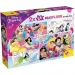 Prințesele Disney 2 în 1, puzzle maxi 2x24 piese și carte de colorat - Lisciani