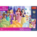 Prințesele Disney, puzzle de 100 piese cu poster UFT - Trefl
