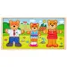 Puzzle din lemn cu familie de urși îmbrăcabili - Woodyland