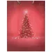 Sac de cadou roșu cu model de brad de Crăciun 17,5x22,5x9,5cm