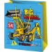 Sacoșă mare pentru cadouri, cu imprimeu de utilaje Big Wheel, 26x13x33 cm