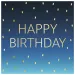 Șervețel de hârtie cu două straturi, de culoare albastră, cu inscripția "Happy Birthday", pachet de 20 bucăți.