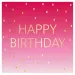 Șervețel de hârtie cu două straturi, de culoare roz, inscripționat cu "Happy Birthday", pachet de 20 bucăți.