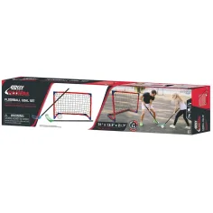 Set CROSS Floorball de joc cu minge, cu 2 bețe și 2 porți - Woodyland imaginea 1