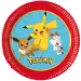 Set de 8 farfurii de hârtie Pokémon, 20 cm