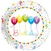 Set de 8 farfurii de hârtie colorate cu inscripția „Happy Birthday”