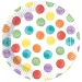 Set de 8 farfurii de hârtie cu buline colorate, 23 cm