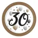 Set de 8 farfurii de hârtie inscripționate "30" de 23 cm