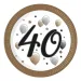 Set de 8 farfurii de hârtie inscripționate "40" de 23 cm