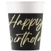 Set de 8 pahare de hârtie elegante cu inscripția „Happy Birthday”, 200ml