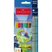 Set de creioane colorate Faber-Castell Grip cu dinozauri, pachet de 10+3 bucăți.