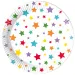 Set de farfurii de hârtie cu 8 bucăți, model cu stele, de 20 cm