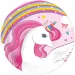 Set de farfurii de hârtie cu unicorni curcubeu, 8 bucăți, 20 cm