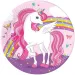 Set de farfurii de hârtie cu unicorni curcubeu, 8 bucăți, 23 cm