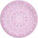 Set de farfurii de hârtie mandala alb-violet, 8 bucăți, 23 cm