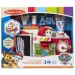 Set de pompieri cu mașină de lemn pentru dezvoltarea abilităților Marshall din Patrula Cățelușilor, cu accesorii - Melissa &amp; Doug