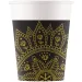 Set pahare de hârtie mandala negru-auriu 8 bucăți 200ml
