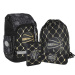 Spirit: Geantă școlară/rucsac cu imprimeu de baschet, set de 4 piese, 32x19x44 cm