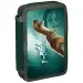 Spirit: Penar dublu cu fermoar T-rex, completat cu 28 de piese, 13x6x19,5 cm.