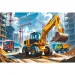 Tractor excavator cu încărcător frontal puzzle de 60 de piese - Trefl