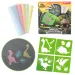 World of Dinosaur: Set de cretă de asfalt cu șablon de dinozaur