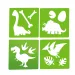 World of Dinosaur: Set de cretă de asfalt cu șablon de dinozaur