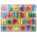 ABC litere de lemn colorate puzzle 30x22cm imaginea 1
