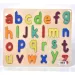 ABC litere mici forme puzzle colorat lemn 26 bucăți set