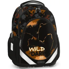 Ars Una: Wild in the dark ghiozdan școlar anatomic cu leu, 33×42×21 cm imaginea 1
