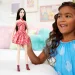 Barbie: Fashionista Prietene cu păr brunet, păpușă de modă stilată în rochie cu model de leopard – Mattel imaginea 5