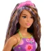Barbie: Fashionista Prietene cu rochii florale și părul violet – Mattel imaginea 3