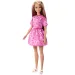 Barbie: Fashionista Prietene stilate păpușă de modă cu rochie roz cu model de fular - Mattel imaginea 2